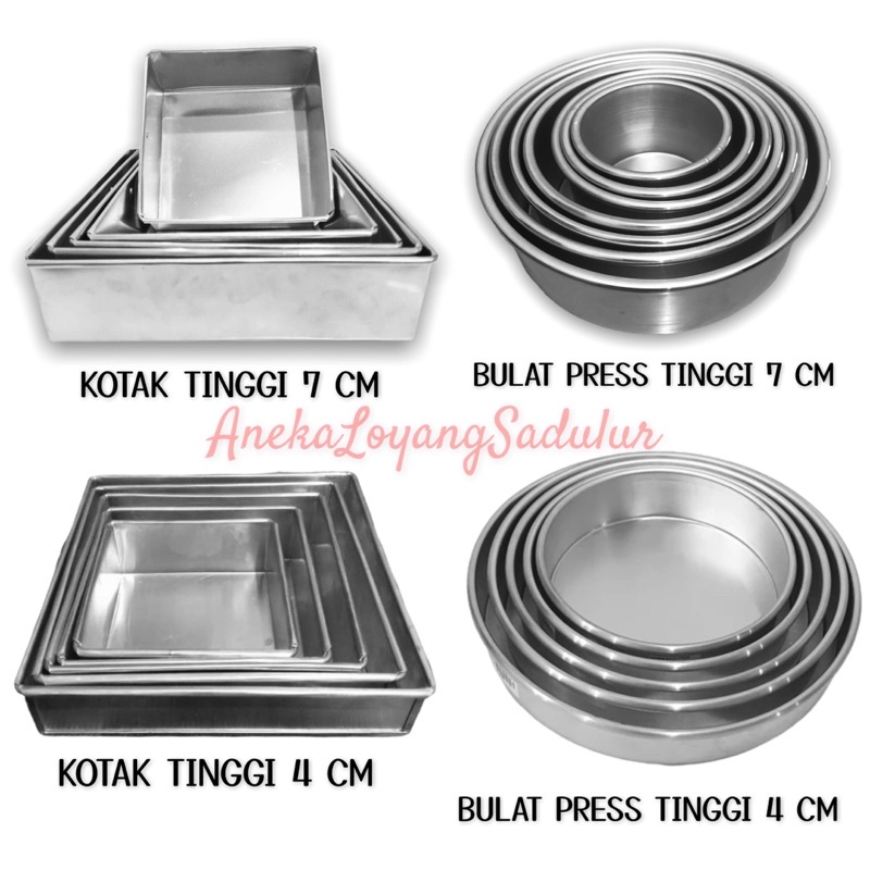 Jual Loyang Bolu Persegi Kotak Manual Bulat Press Tanpa Sambungan