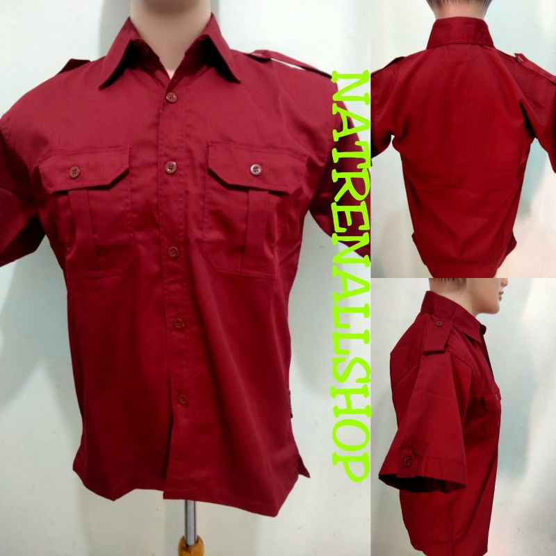 Jual Kemeja Seragam Kerja Pns Baju Pdh Maroon Shopee Indonesia