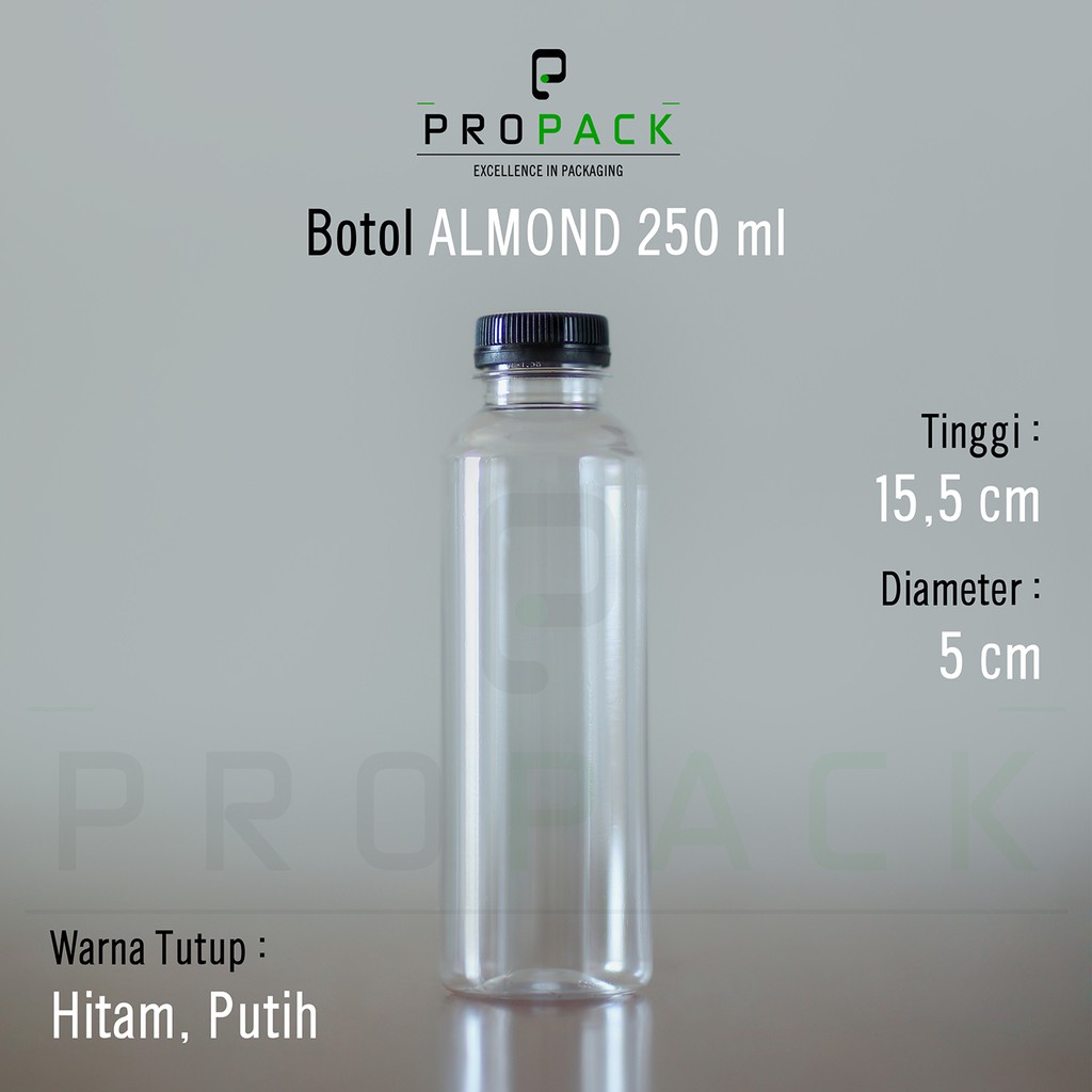 Jual BOTOL ALMOND 250ml BOTOL PLASTIK KOPI SUSU JAMU JUS 250 Ml