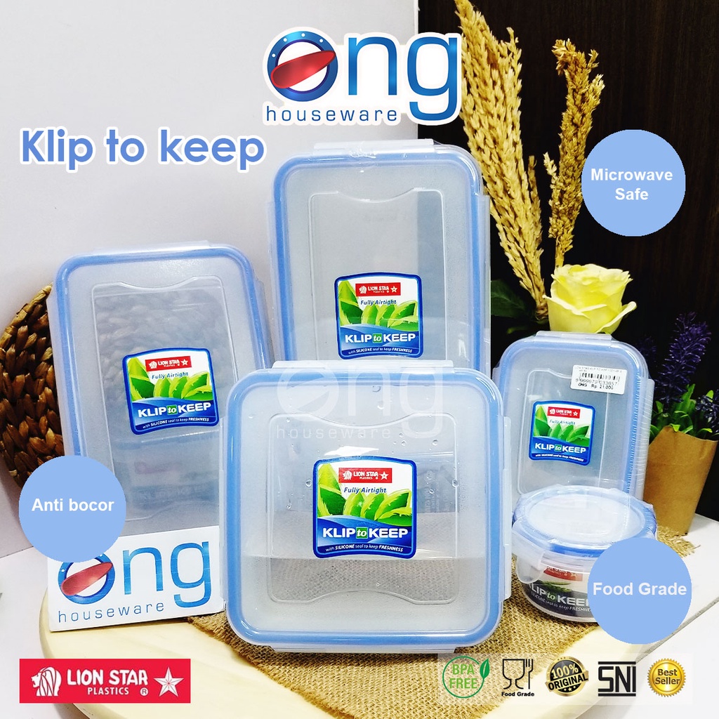 Jual ONG Houseware Kotak Tempat Makan Makanan Nasi Lunch Box Klip To