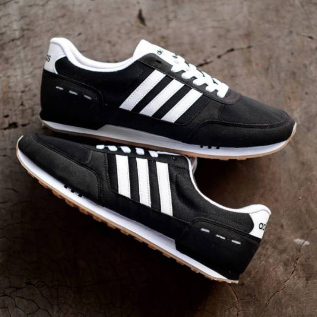 Jual Adidas Neo City Racer Black White Gum Sole Shopee Indonesia