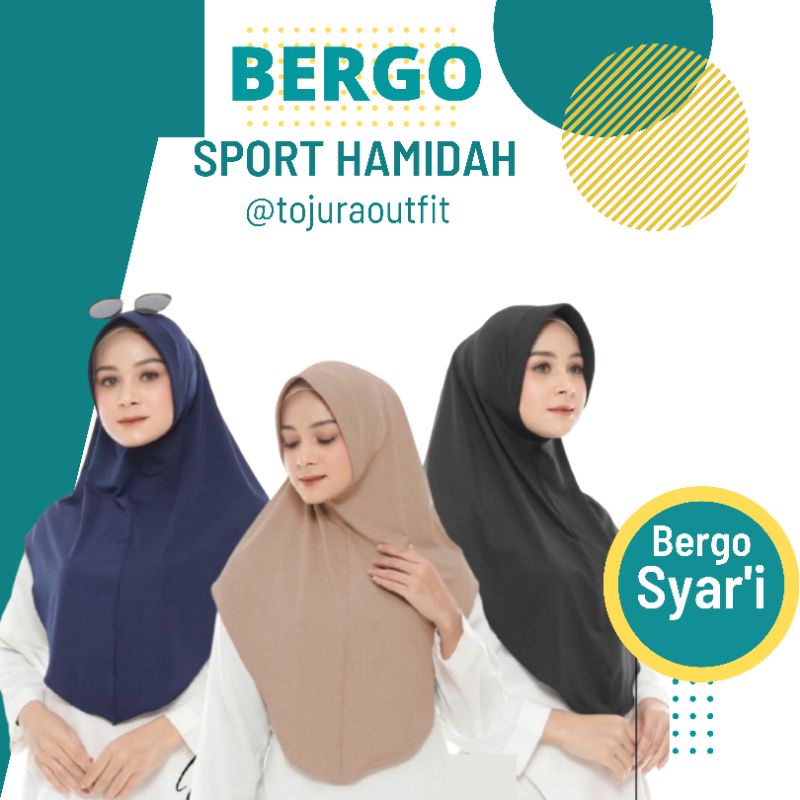 Jual Jilbab Bergo Hamidah Jersey Jilbab Sport Hijab Instan Jersey