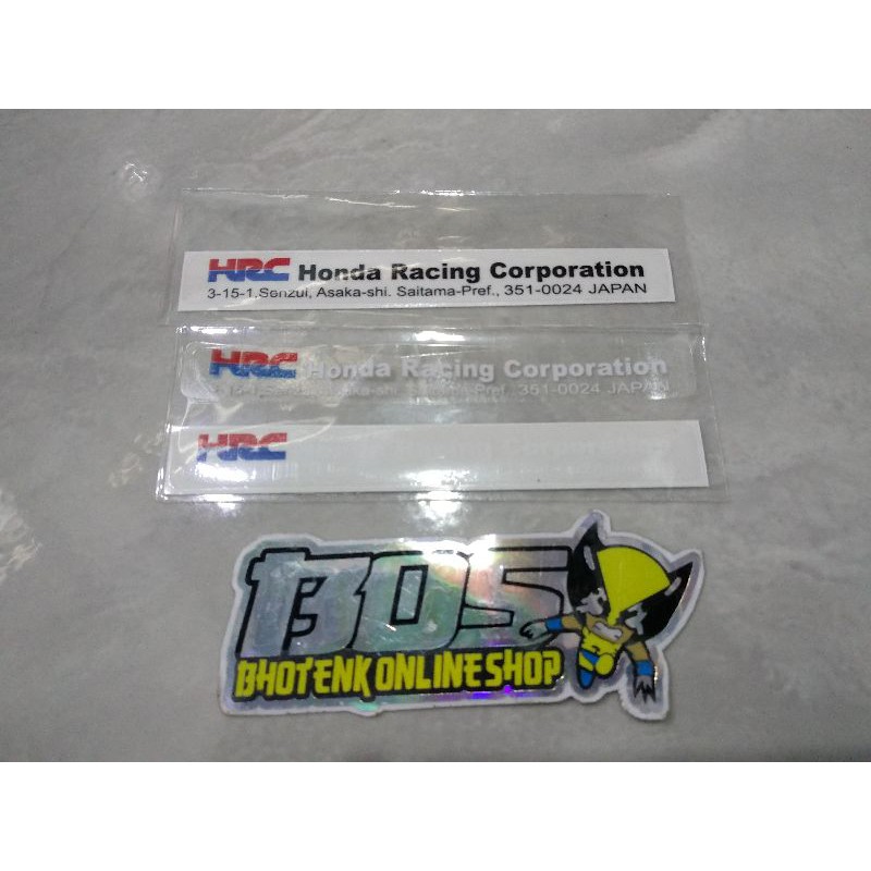 Jual Stiker Transparan Hrc Honda Racing Corporation Japan Panjang