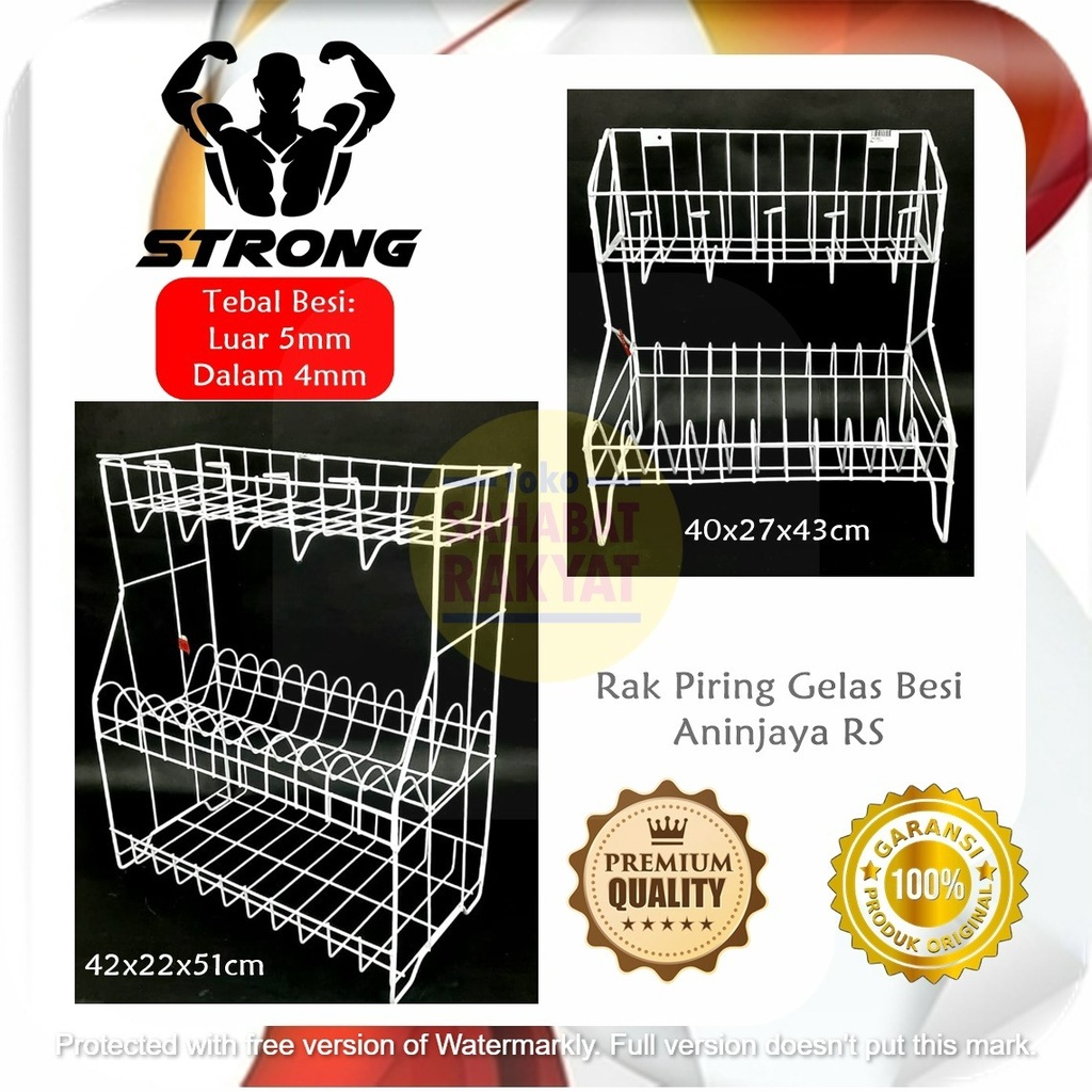 Jual Rak Piring Gelas Besi Putih Aninjaya Rs Shopee Indonesia