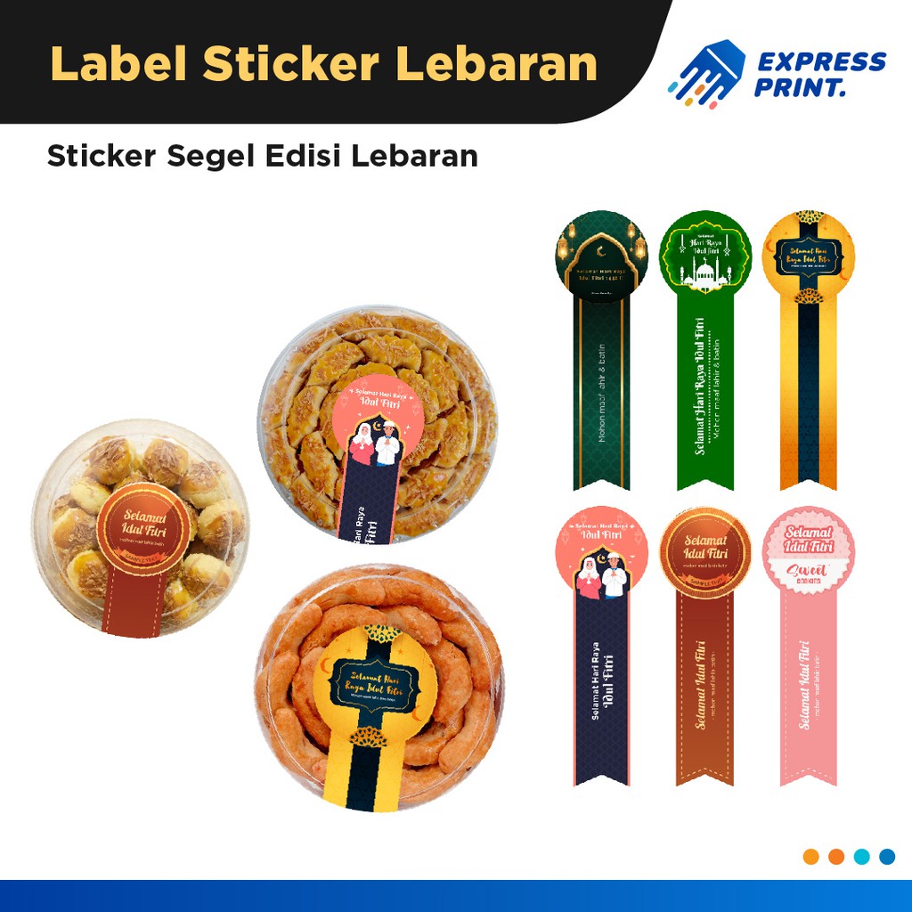 Jual Stiker Label Kemasan Satuan Stiker Kue Lebaran Custom Stiker Segel