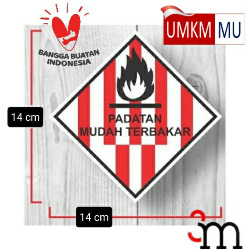 Jual STIKER SIMBOL LABEL K3 LIMBAH B3 HAZMAT PADATAN MUDAH MENYALAH