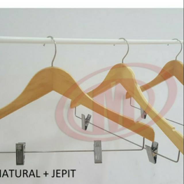 Jual Hanger Kayu L Natural Jepit Harga Jual Per Lusin Pc