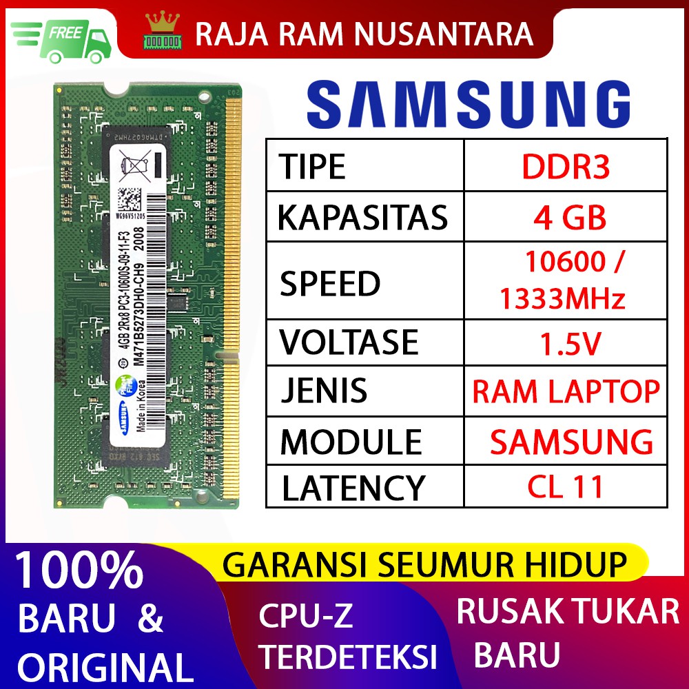 Jual Ram Laptop Samsung Ddr Gb Mhz Original Ram Sodimm V