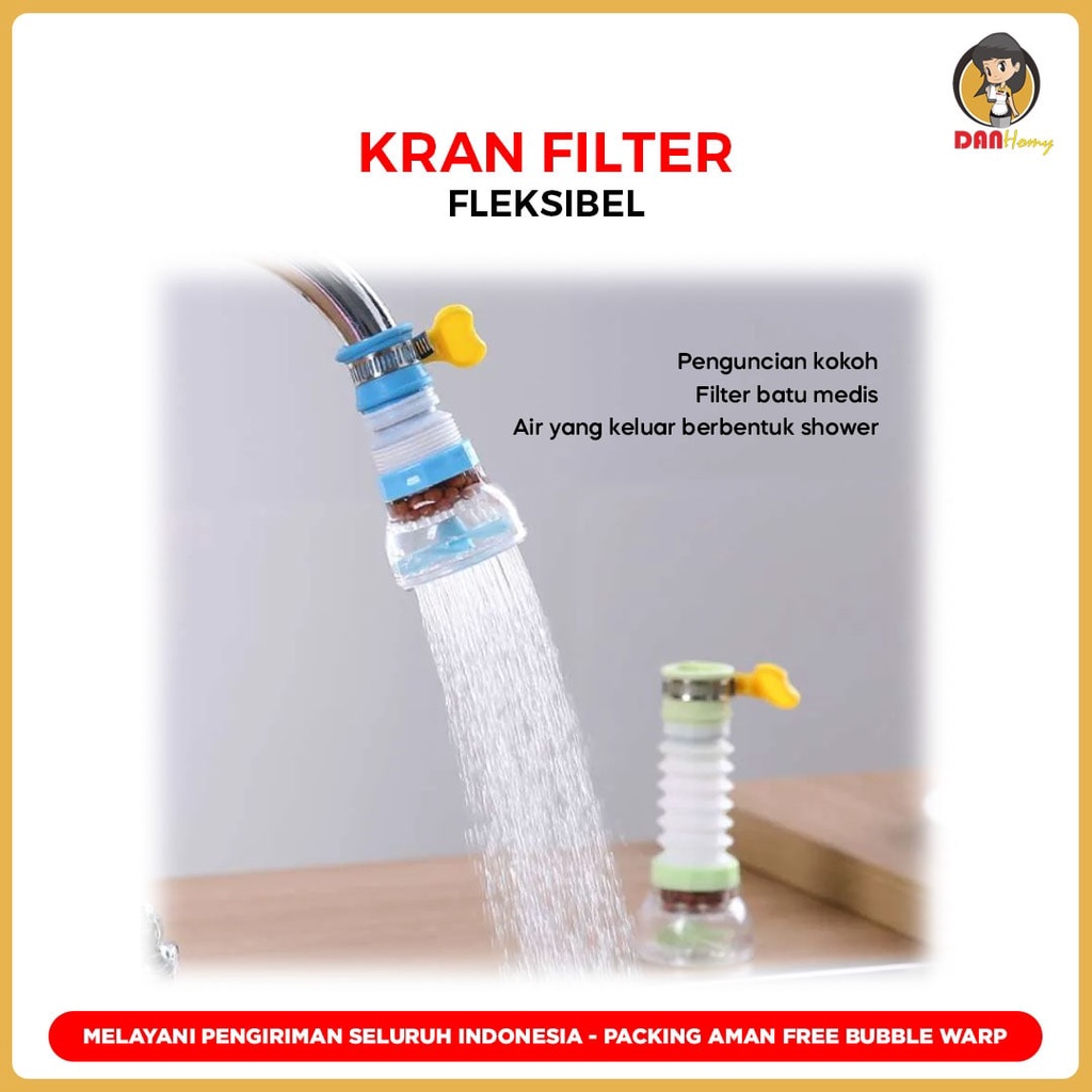 Jual Kran Filter Air Fleksibel Klem Saringan Keran Air Anti Splash