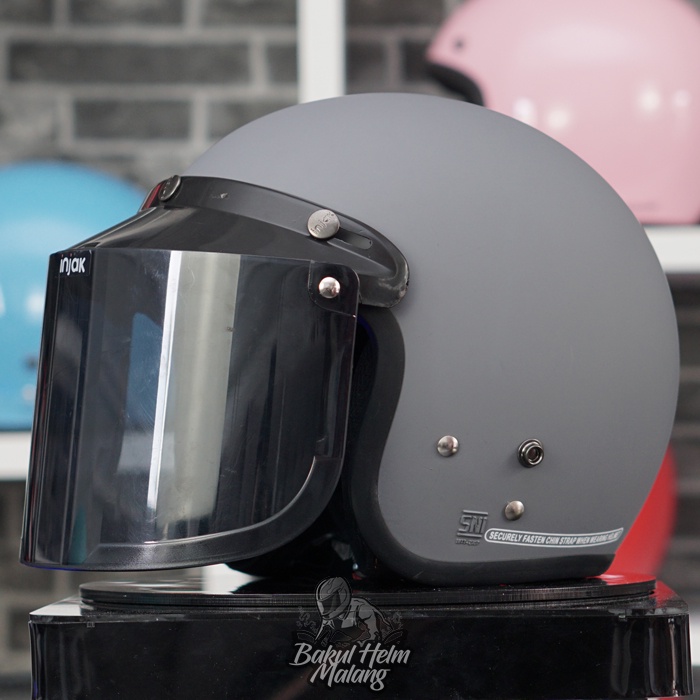 Jual Helm Bogo Dewasa Retro Full Leher Bahan Abs Premium Standart Sni