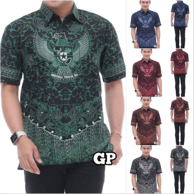 Jual Best Seller Kemeja Batik Motif Garuda Kemeja Pendek Batik Pria