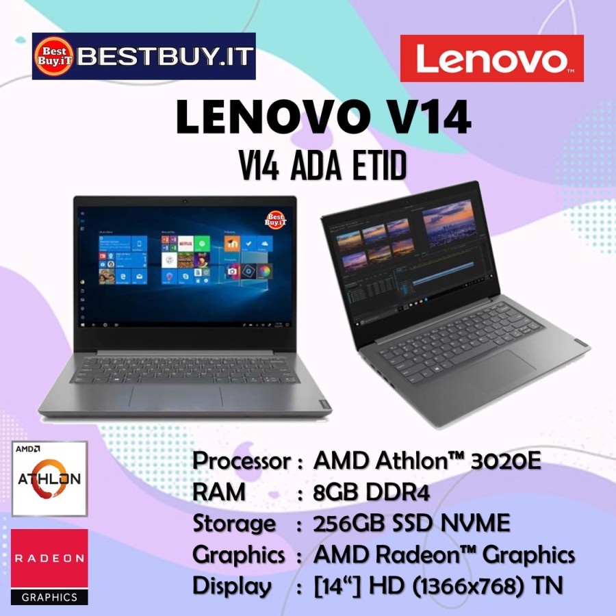 Jual Laptop Lenovo V Amd Athlon E Ddr Gb Gb Ssd Hd