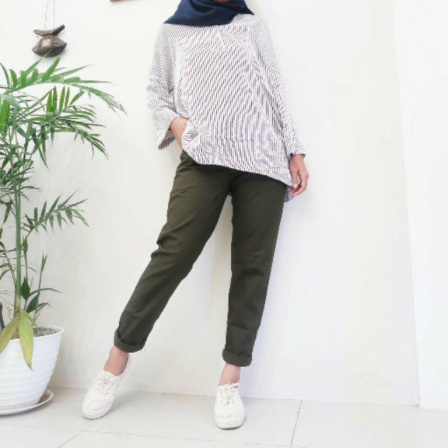 Jual Zdw Promo Baggy Pants Latte Beige Nude Maroon Ivory Dusty