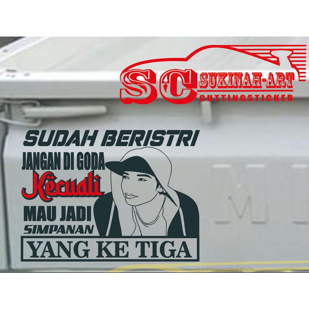 Jual Stiker Mobil Termurah COD SUDAH BERISTRI Variasi Stiker Tulisan