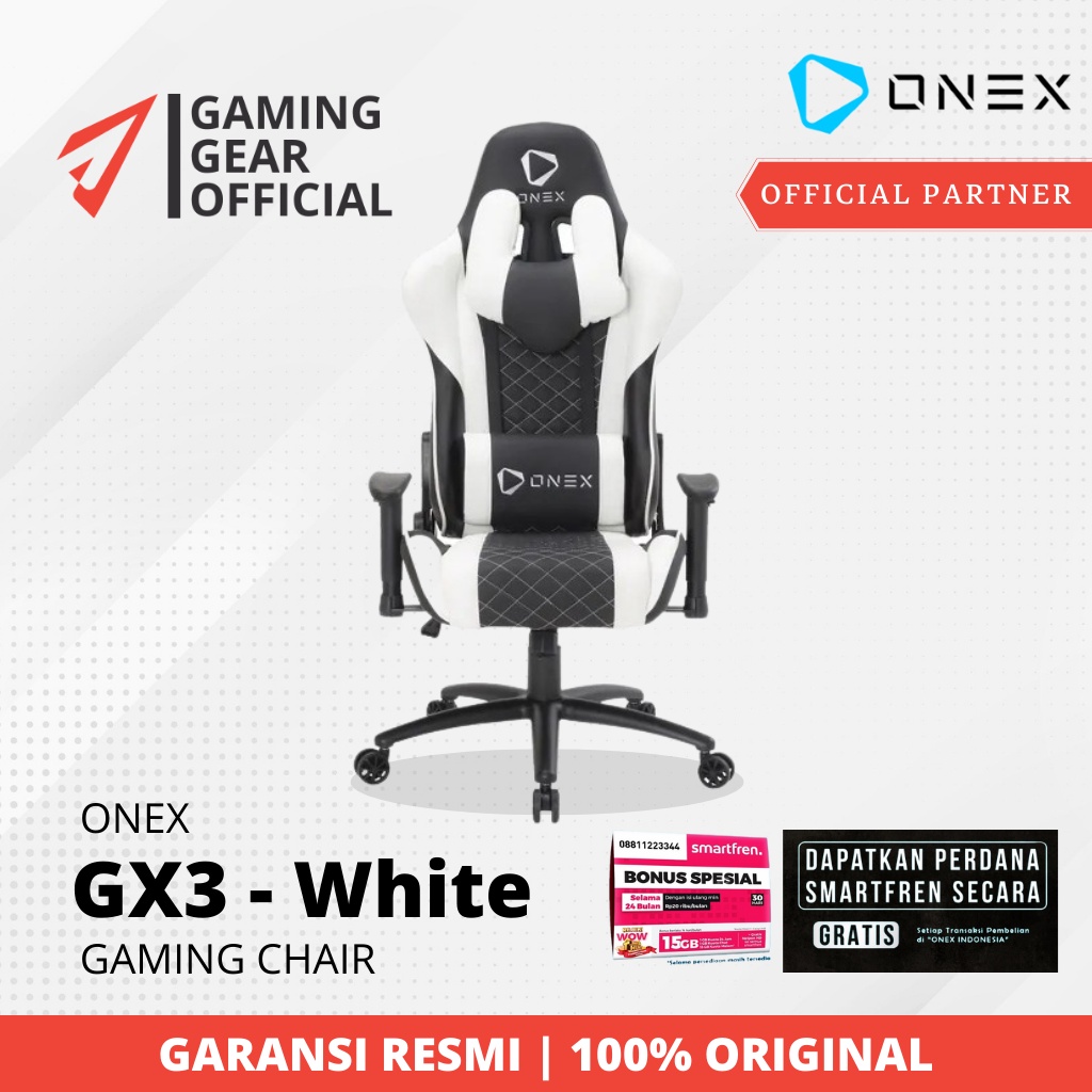 Jual Ori Onex Gx Premium Quality Gaming Chair Kursi Putih