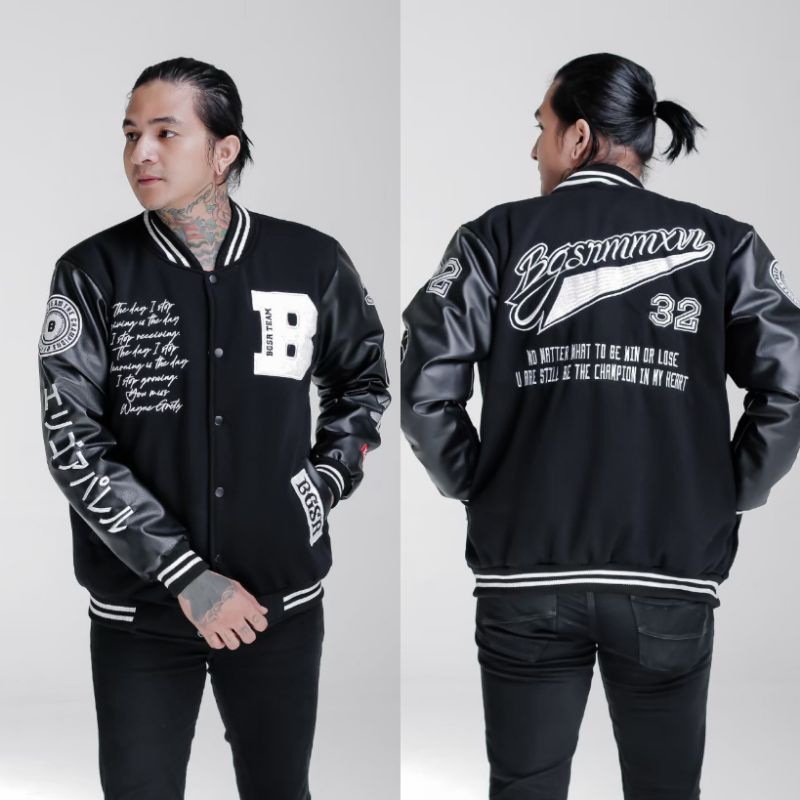 Jual Varsity Jacket Varcity Hitam Varsity Base Ball Jaket Pria Varsity