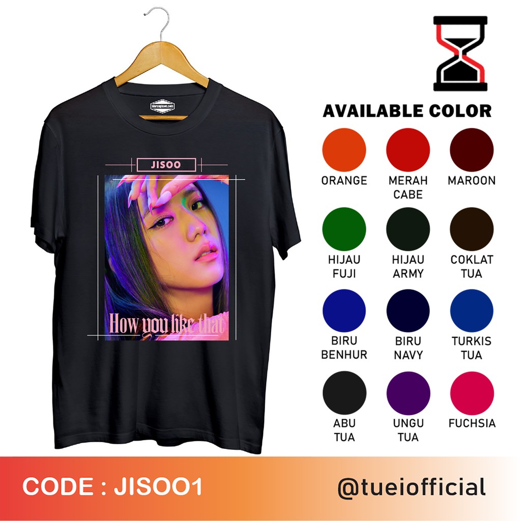 Jual Baju Kaos Custom Dtg Cotton Combed Desain Blackpink Jisoo