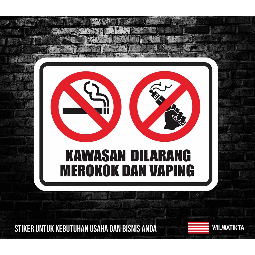 Jual Sticker K Safety Sign Warning Kawasan Dilarang Merokok Vaping