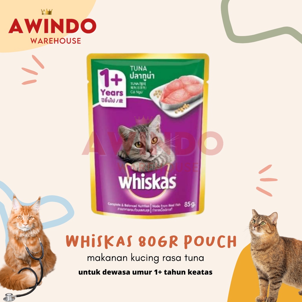 Jual WHISKAS ADULT 80GR POUCH Makanan Cemilan Kucing Basah Whiskas