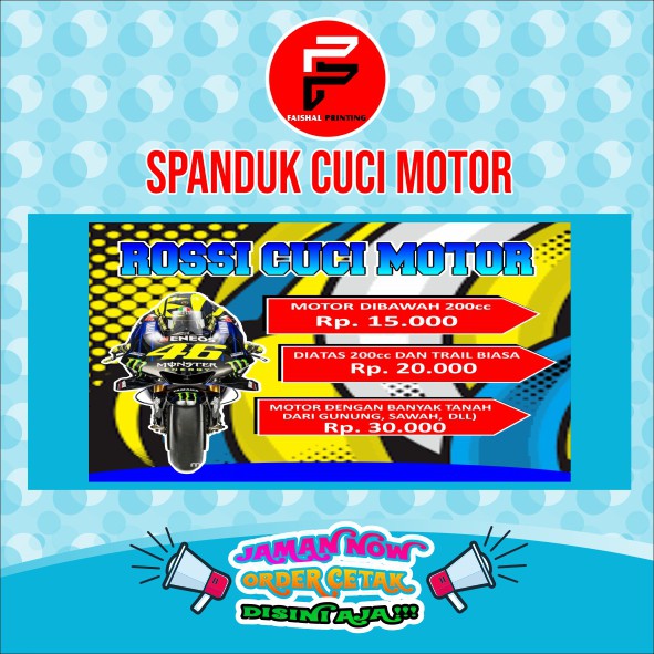 Jual Banner Spanduk Backdrop Usaha Cuci Motor Ukuran X Meter