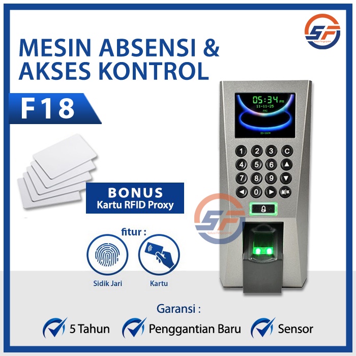 Jual Fingerprint Mesin Absensi Support Adms Zkteco F Access Door