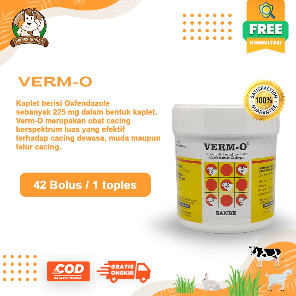 Jual Verm O Toples Bolus Obat Cacing Sapi Kambing Ternak Isi