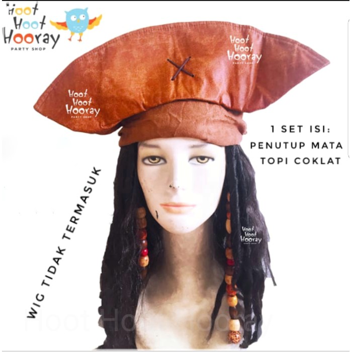 Jual Topi Bajak Laut Cosplay Kostum Topi Halloween Pirate Hat Wig