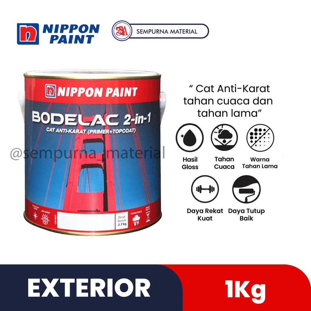 Jual Cat Minyak Nippon Paint Bodelac 2 In 1 1kg Putih Shopee Indonesia