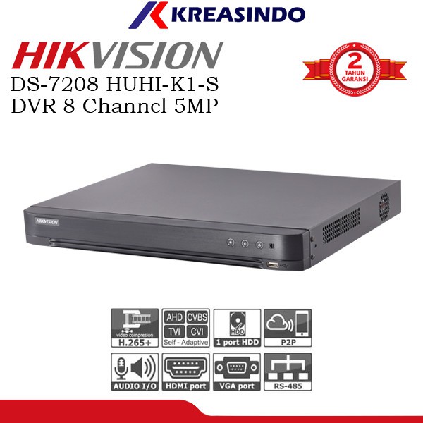 Jual Hikvision DS 7208HUHI K1 S DVR 8 Chanel Kamera CCTV 5mp Garansi