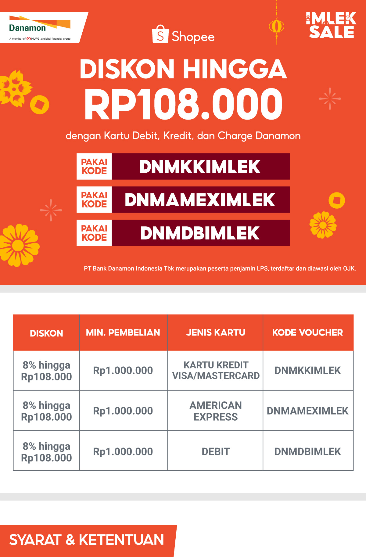 Spesial Imlek Sale Diskon Hingga Rp Dengan Kartu Debit Kredit