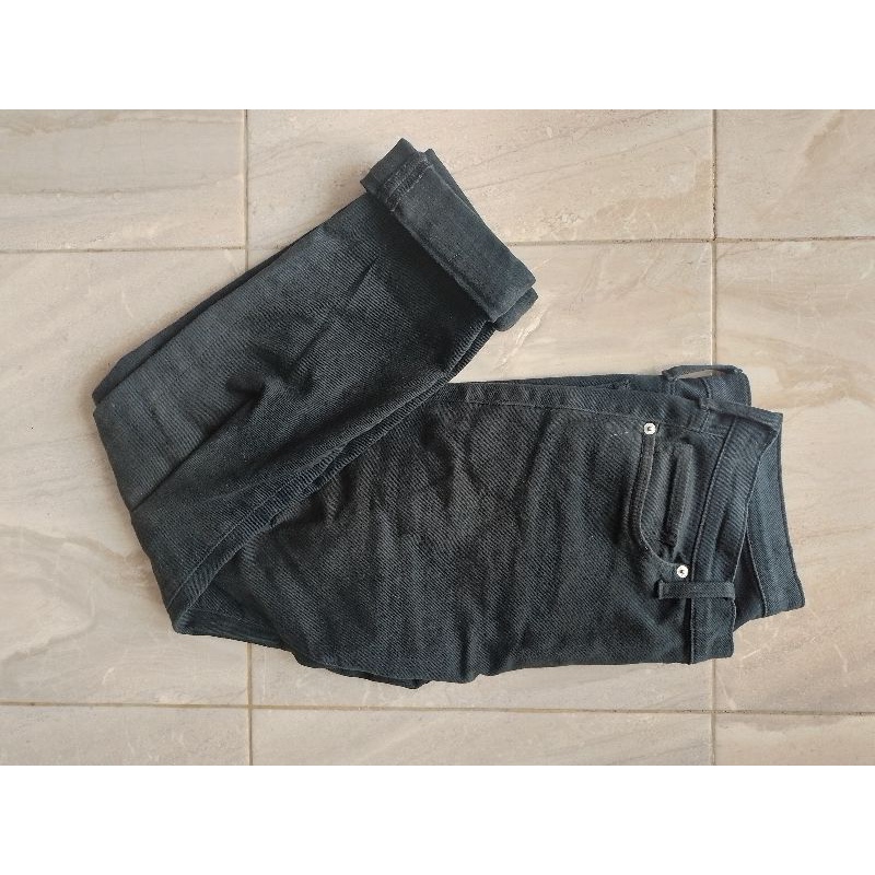 Jual Uniqlo Black Denim Selvedge Second Shopee Indonesia