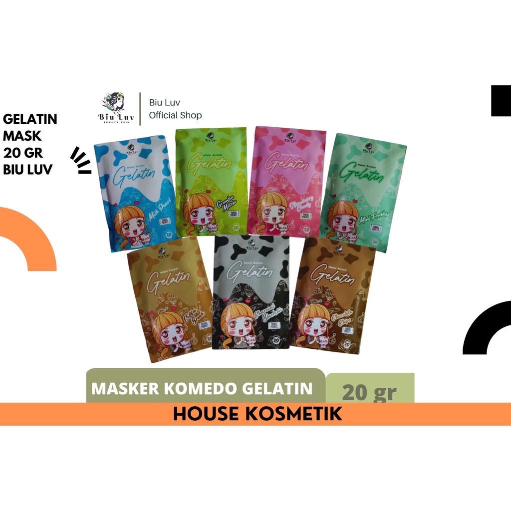 Jual MASKER KOMEDO GELATIN 20 GRAM BIU LUV FULL SIZE ORIGINAL 100