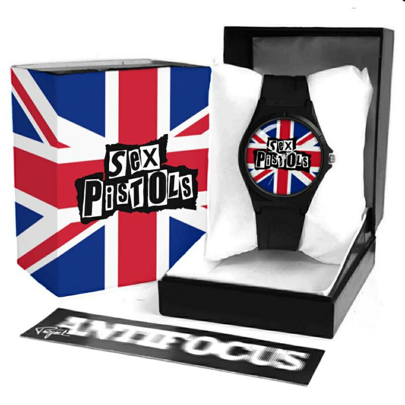 Jual JAM TANGAN PRIA Sex Pistols ANTI AIR Punk Rock Band LENGKAP DENGAN BOX BISA CUSTOM