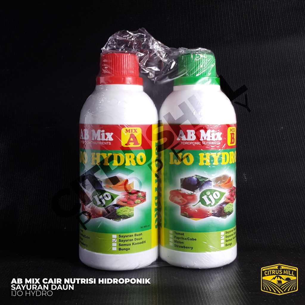 Jual Nutrisi Hidroponik AB MIX CAIR Ijo Hydro Sayuran Daun 500ml