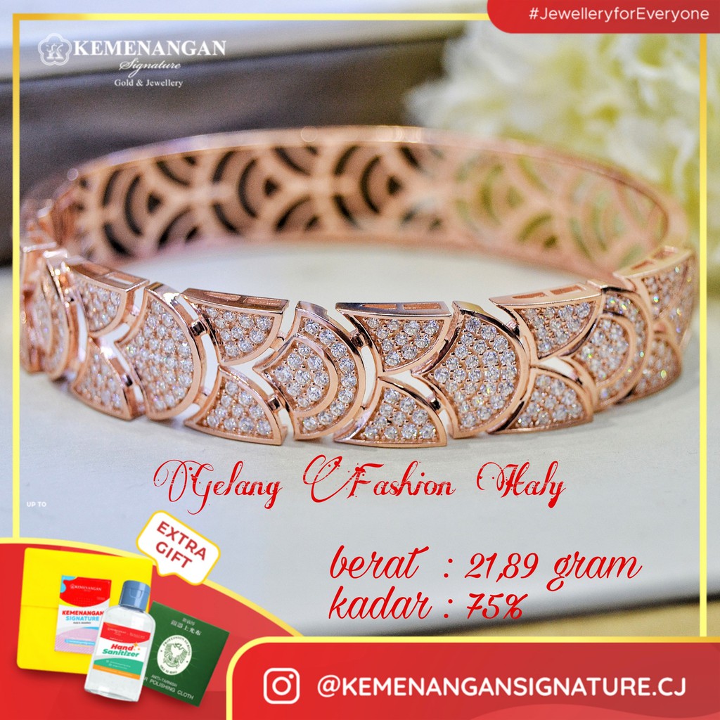 Jual Gelang Emas Fashion Permata Swarovski Putih Rosegold Shopee