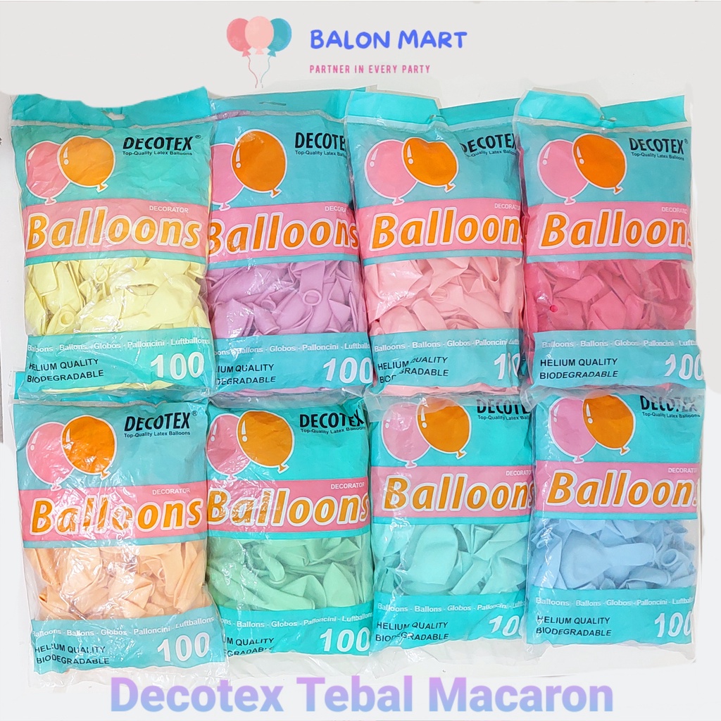 Jual GROSIR Balon Latex Macaron Pastel TEBAL DECOTEX 3 2gram 12 Inch