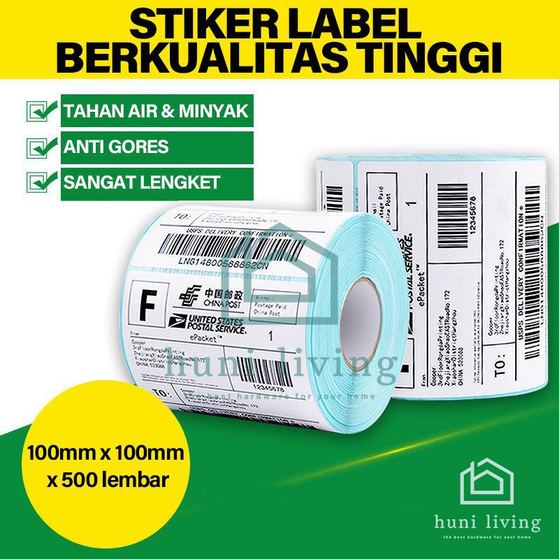 Jual Kertas Sticker Thermal Label Barcode 100x100 500 Pcs Tebal Anti