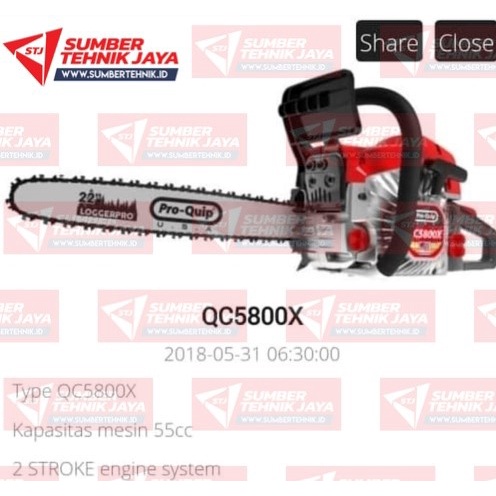 Jual Mesin Potong Kayu Gergaji Chainsaw Proquip Qc X Inch