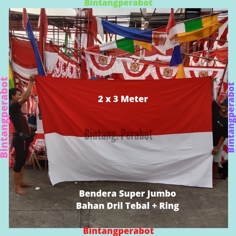 Jual Bendera Merah Putih Jumbo Ukuran 180 X 120 Cm 2 X 3 Meter Bahan