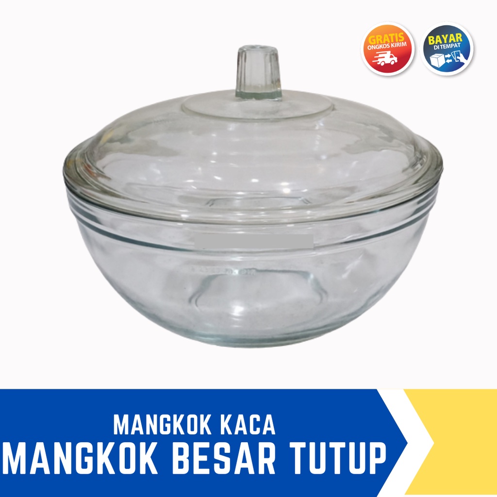 Jual Mangkok Kaca Tutup Bening Kedaung 1 Liter Mangkuk Kaca Mangkok