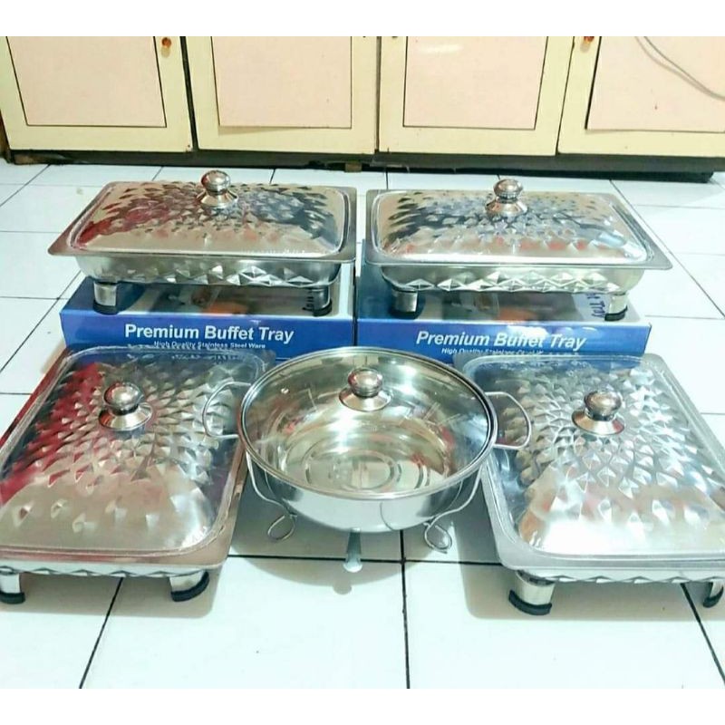 Jual Paket Prasmanan Premium Set Stainless Steel Tempat Saji Fast