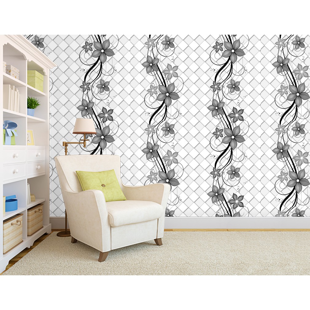 Jual Wallpaper Dinding Motif Akar Bunga Wallpeper Stiker Ukuran Cm X