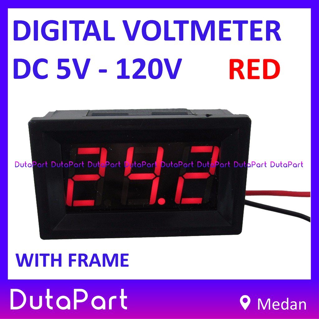 Jual Digital Voltmeter Dc V V Red Merah Wire Frame Volt