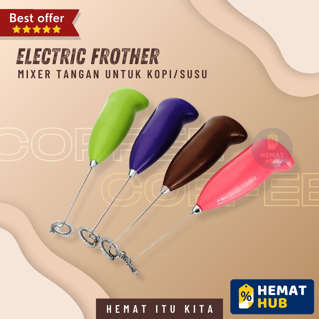 Jual Hand Mixer Milk Frother Pembuih Pembusa Kopi Susu Elektrik Handle