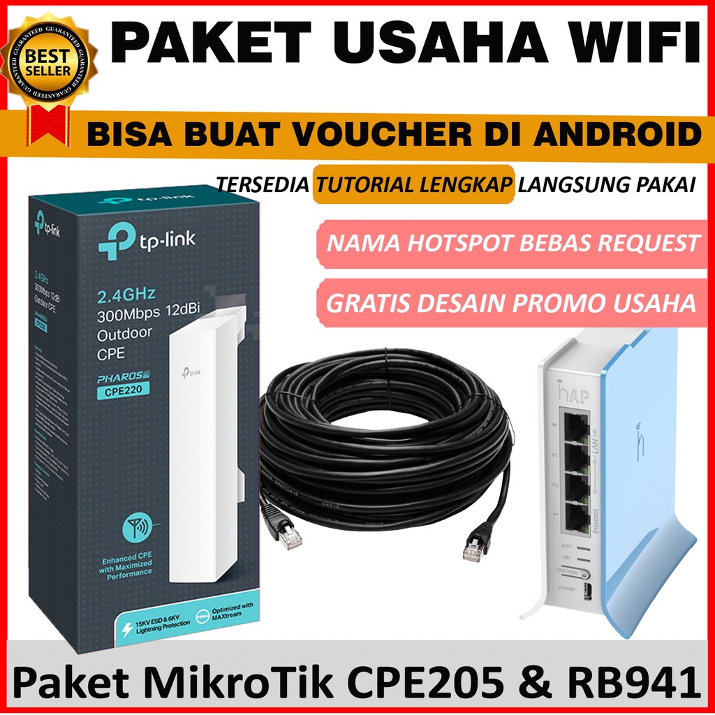 Jual Paket Alat Usaha Wifi Sistem Voucher Billing Hotspot Siap Pakai