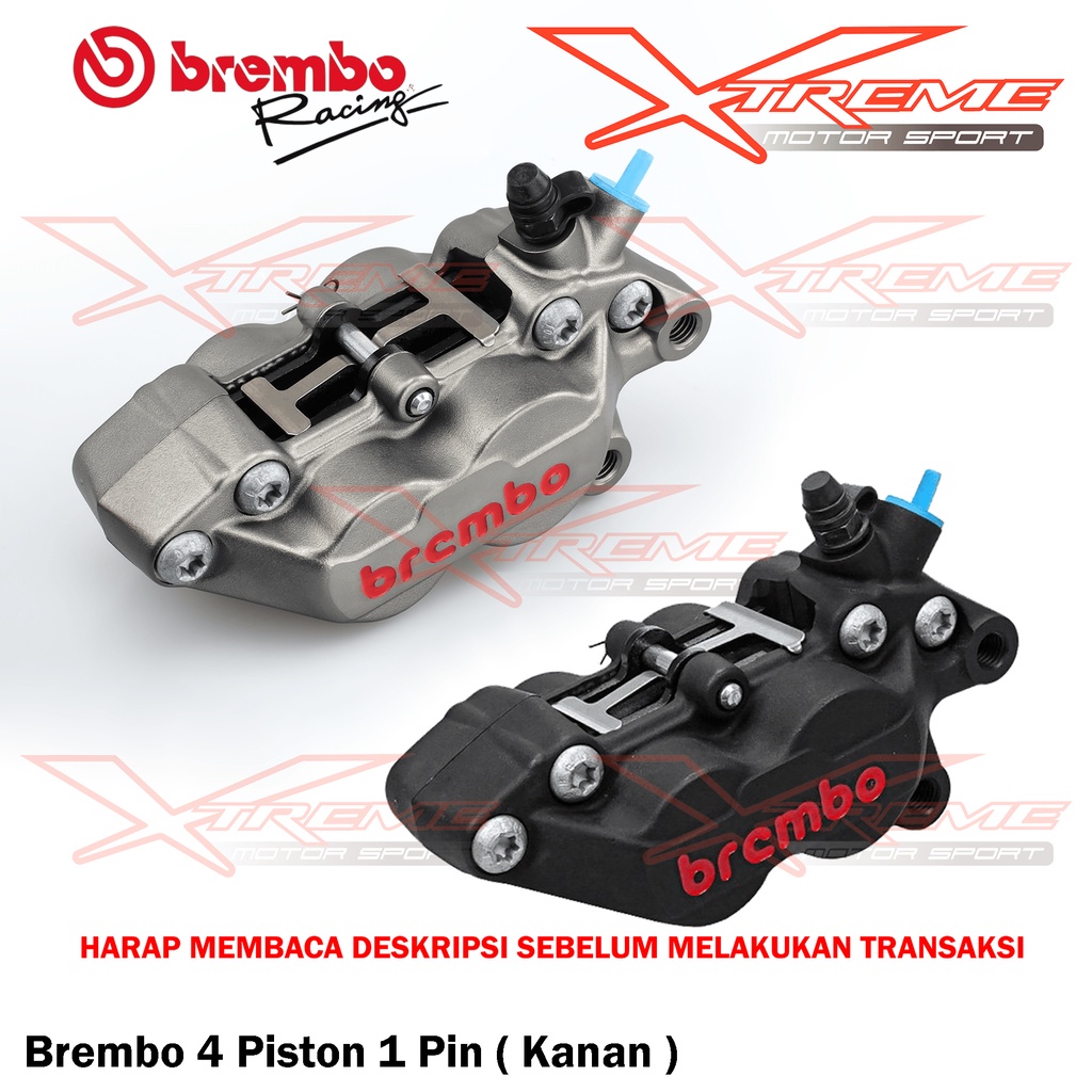 Jual Kaliper Kanan Brembo 4 Piston 1 Pin 4P1P Gray Black Sebelah