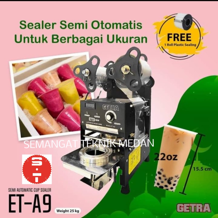 Jual ET A9 CUP SEALER PRESS PENYEGEL GELAS PLASTIK SEMI OTOMATIS BOBA