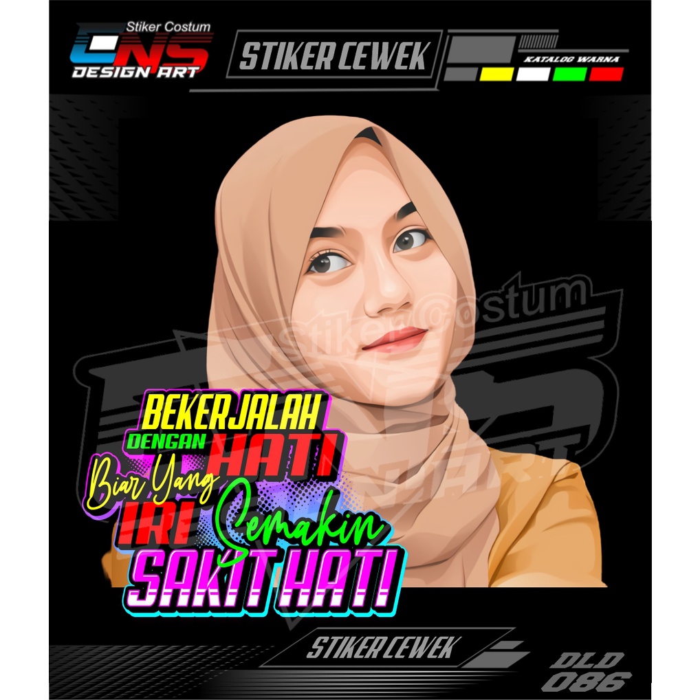 Jual Stiker Cewek Hijab Jumbo Meter Sticker Decal Mobil Motor Sticker