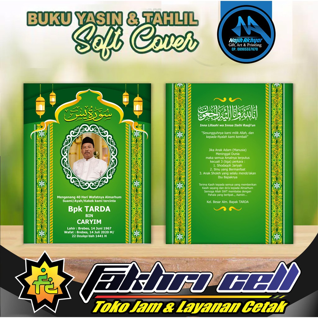 Jual New Buku Yasin Dan Tahlil Custom Foto Yasin Mengenang Yasin Haul