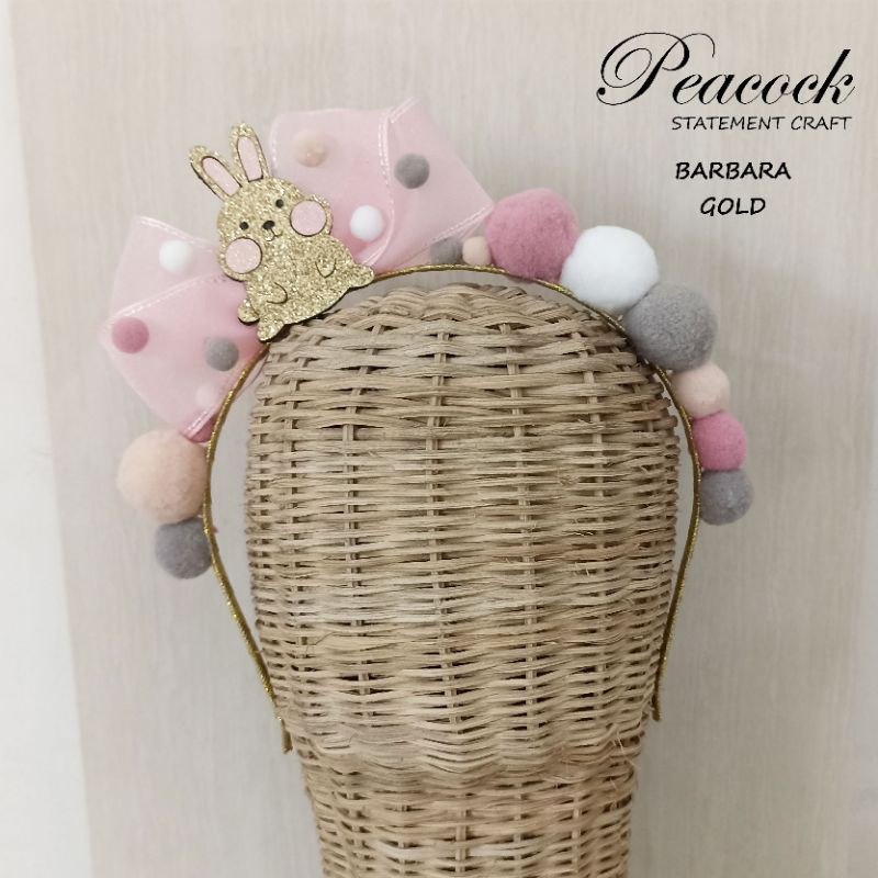 Jual BARBARA Headband All About Bunny Bando Kelinci Glitter Pompom